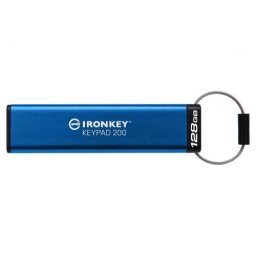 Memorie USB Kingston IronKey Keypad 200 128 GB, USB 3.0, Blue