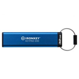 Stick Memorie Kingston IronKey Keypad 200 64 GB, USB 3.0, Blue