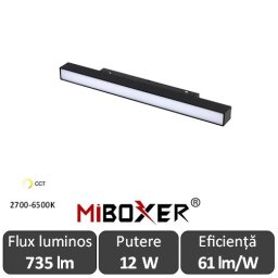 MIBOXER Proiector liniar șină magnetică Zigbee Dimabil 12W CCT Negru