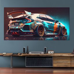 Tablou Canvas Masina Sport Tunata Digital ADC44 (Dimensiune LxH: 100x50cm)