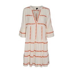 VERO MODA Rochie Vmdicthe 3/4 Stripe Emb Tunic Wvn 10292192 11-0602 TCX snow white
