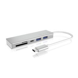 IcyBox 3x Port USB 3.0 (2x Type-C and 1x Type-A) Hub, USB Type-C, card reader