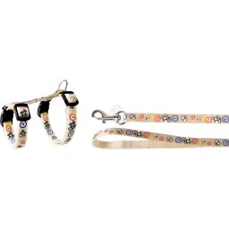 Ham pisici Flamingo - alb cu model cu șoricei 1 buc.