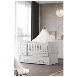 Patut transformabil MyKids Polo Alb 180x80