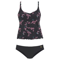 LASCANA Costum de baie Tankini roz / negru