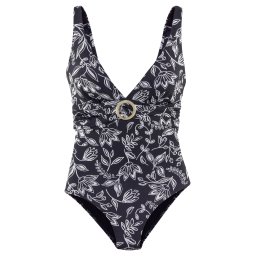 VIVANCE Costum de baie întreg negru / alb