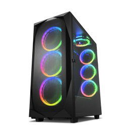 Carcasa REV300 RGB Mid-Tower, fara sursa, E-ATX, Black