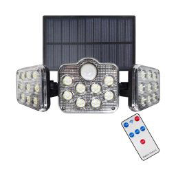 Proiector solar LED 20W cu senzor mișcare, 3,7V 1200mAh IP44 + telecomandă
