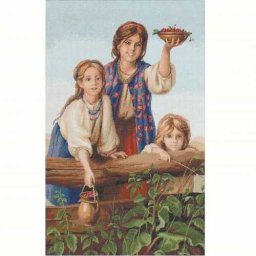 Set goblen de cusut, cu diagrama, Cumparati fructe de padure, 24x38cm