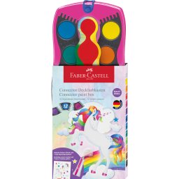 Acuarele 12 culori Connector Unicorn Faber-Castell
