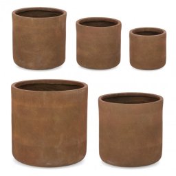 Set 5 ghivece flori maro 24.5 cm, 30 cm, 36 cm, 43 cm, 50 cm