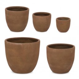Set 5 ghivece flori maro 20.5 cm, 26 cm, 33 cm, 39 cm, 47.5 cm