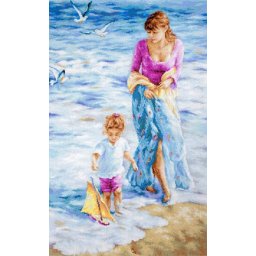 Set goblen de cusut, cu diagrama, Moment pretios, 22x36cm