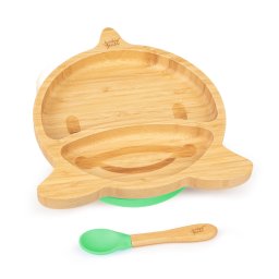 Klarstein Set de mâncare pentru copii, cu farfurie și lingură de bambus, 250 ml, inclusiv ventuză, 18 × 18 cm (BW-10243-007)