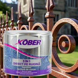 Vopsea antirugina, tip lovitura de ciocan, Cupru, 2.5 litri, Hammer Kober,