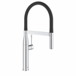 Baterie bucatarie cu pipa flexibila Grohe Essence New crom-negru