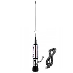 Antena CB LEMM TURBOSTAR SILVER AT-3001-S, 200 cm, cu cablu RG58 4 m si mufa PL259-GR, 26,5 - 28 MHz, rabatabila, fabricata in I
