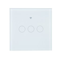 Intrerupator inteligent triplu cu touch PNI SafeHome PT303 WiFi, 10A, comanda prin internet, aplicatie de mobil Tuya Smart, inte