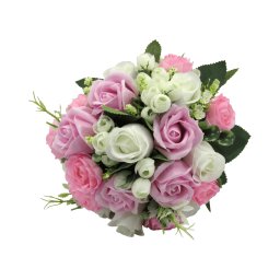 Buchet mireasa cu trandafiri roz - PRIF305051