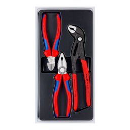 Set KNIPEX Bestseller cu patent combinat 180 mm, Cobra 250 mm si cleste diagonal 160 mm, fabricat in Germania 00 20 09 V01