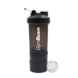 GymBeam Shaker cu mai multe compartimente Sway Black 600 ml