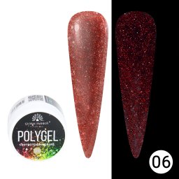 Polygel cu sclipici Disco Polygel, reflectorizant, Global Fashion, 15 g, 06