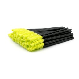 Set de 50 periuțe pentru extensii de gene, verde/negru