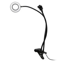 Lampă circulară de masă Led cu clemă si suport flexibil de telefon, SP-43