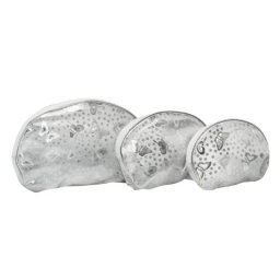 Set 3 genți pentru cosmetice, culoare argintie