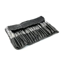 Set 18 pensule profesionale machiaj, Global Fashion, negre