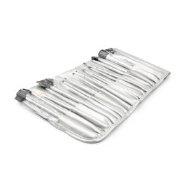 Set 18 pensule pentru make-up, Global Fashion, culoare argintie