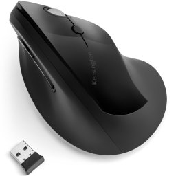 Mouse vertical ergonomic, Kensington ProFit, cu 6 butoane, wireless, Negru