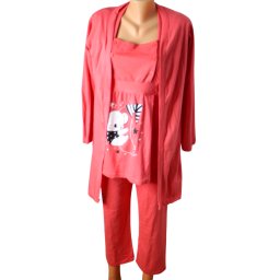 Compleu maternitate, Pijama alaptare + Halat gravide - 3 piese, Koala, Red