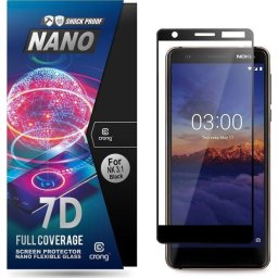 Folie de sticlă hibridă 9H Crong 7D Nano Flexible Glass pentru tot ecranul Nokia 3.1 (universală)