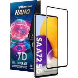 Folie de sticlă hibridă 9H, rezistentă la spargere, Crong 7D Nano Flexible Glass, pentru tot ecranul Samsung Galaxy A72