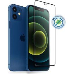 Folie de sticlă securizată antibacteriană 9H Crong 3D Armour Glass, pentru tot ecranul Apple iPhone 12 mini + ramă de instalare