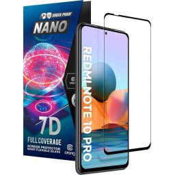 Folie de sticlă hibridă 9H, rezistentă la spargere, Crong 7D Nano Flexible Glass, pentru tot ecranul Xiaomi Redmi Note 10 5G