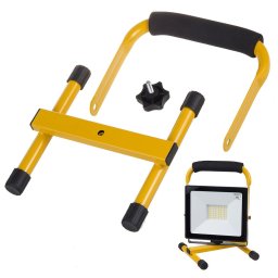 Suport de lucru pentru podea pentru proiectoare LED Maclean, galben, oțel, unghi reglabil, potrivit pentru MCE530/630, MCE632