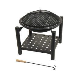 Vatră portabilă pe lemn cu grătar 48 cm