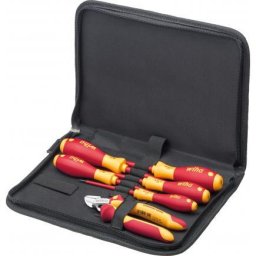 Trusa de scule Set 6 piese ( 5 surubelnite + cleste ) pentru electricieni , izolate la 1000 V