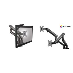 Suport monitor ICY BOX IB-MS314-T, holder (black, 2 monitors)