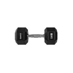 Gantera hexagonala, Otel/Cauciuc, 16kg, Negru