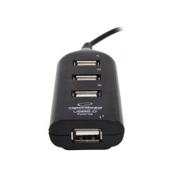 Hub Esperanza 4 porturi, USB 2.0, Negru