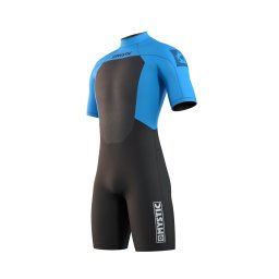 Costum neopren bărbaţi Mystic Brand Shorty 3/2 Bzip Flatlock global blue