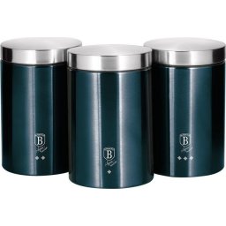 Cutii alimentare Cutii de depozitare metalica BH6271, 3 piese, albastru, Aquamarine Edition