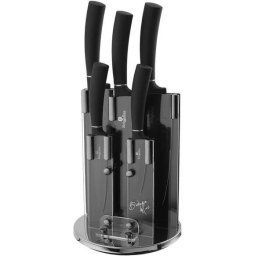 Set de cutite + suport BH/2382 Inox, 6 piese, Negru
