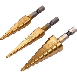 Set 3 burghie in trepte Yato YT-44731, pentru metal, 3-20 mm