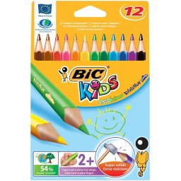 Creioane colorate 12 culori Evolution Triunghiulare Bic
