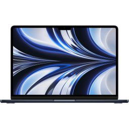 Laptop MacBook Air 2022, 13.6 inch, Apple M2, 8Core CPU 8Core GPU, 8GB RAM, 256GB SSD, 67W, MacOS, Negru (INT Keyboard)