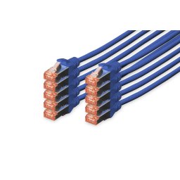 DIGITUS CAT 6 S-FTP patch cable Cu LSZH AWG 27/7 length 3 m 10 pieces color blue "DK-1644-030-B-10